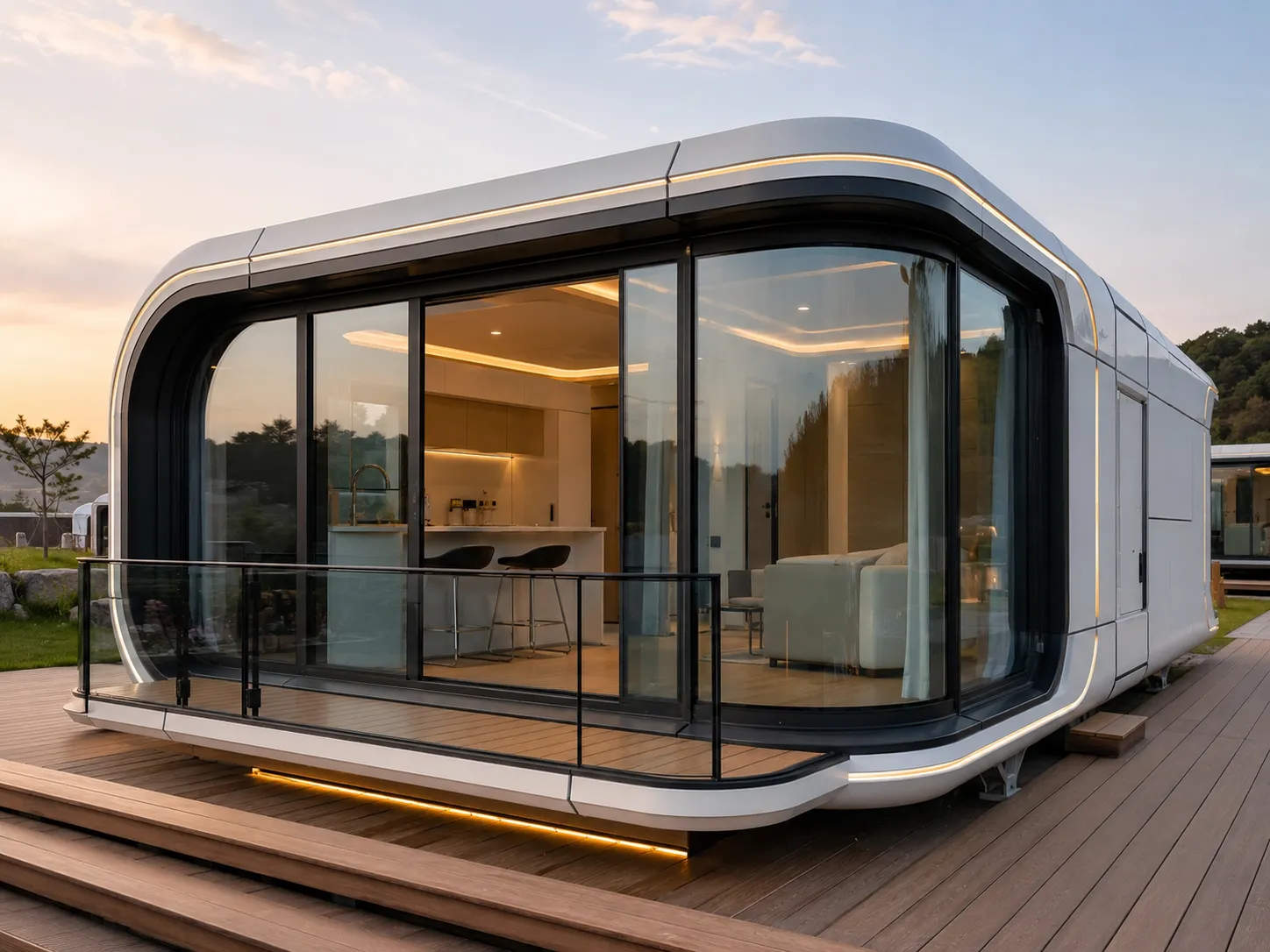 Space capsule panoramic glass facade