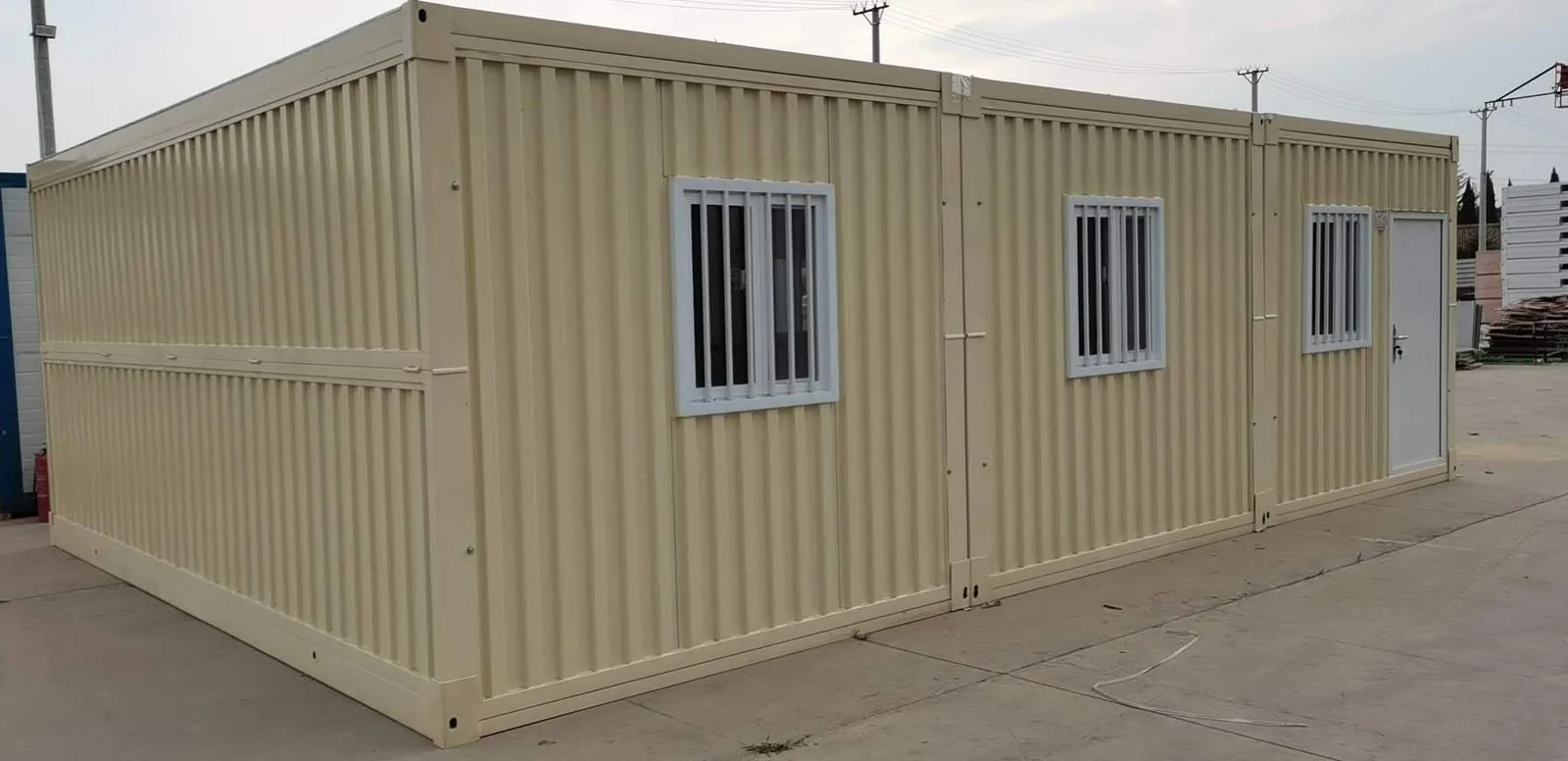 Connected folding container house exterior