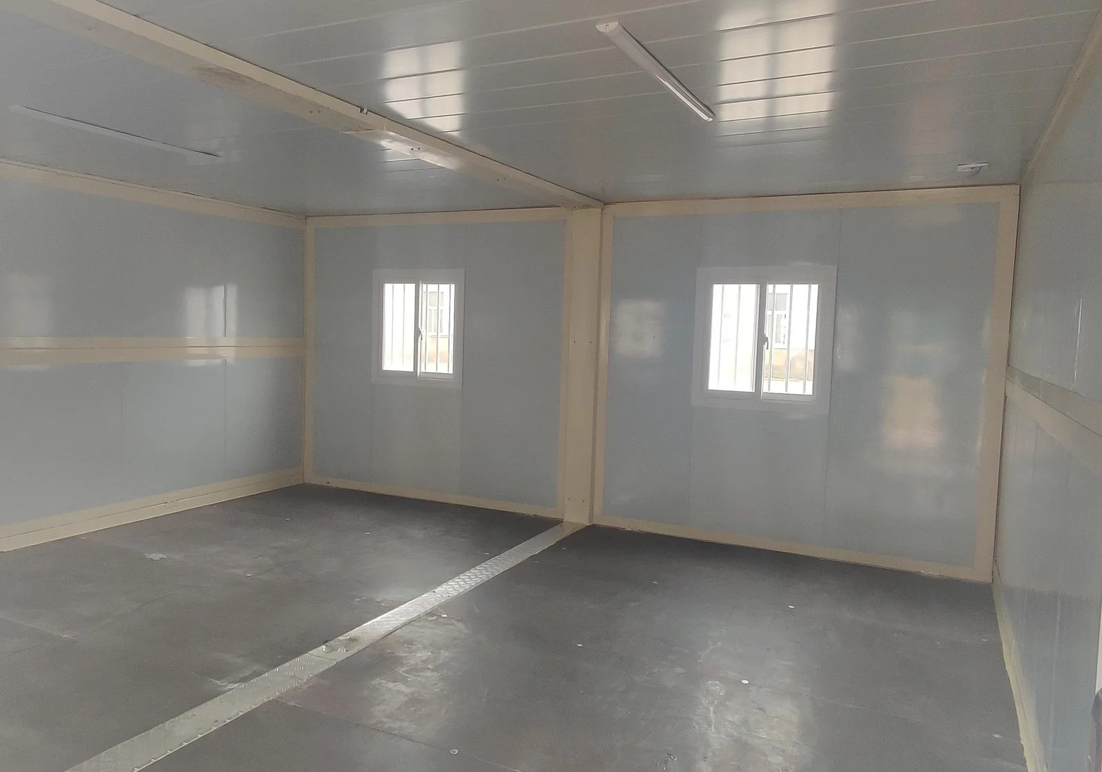 Connected folding container house interior