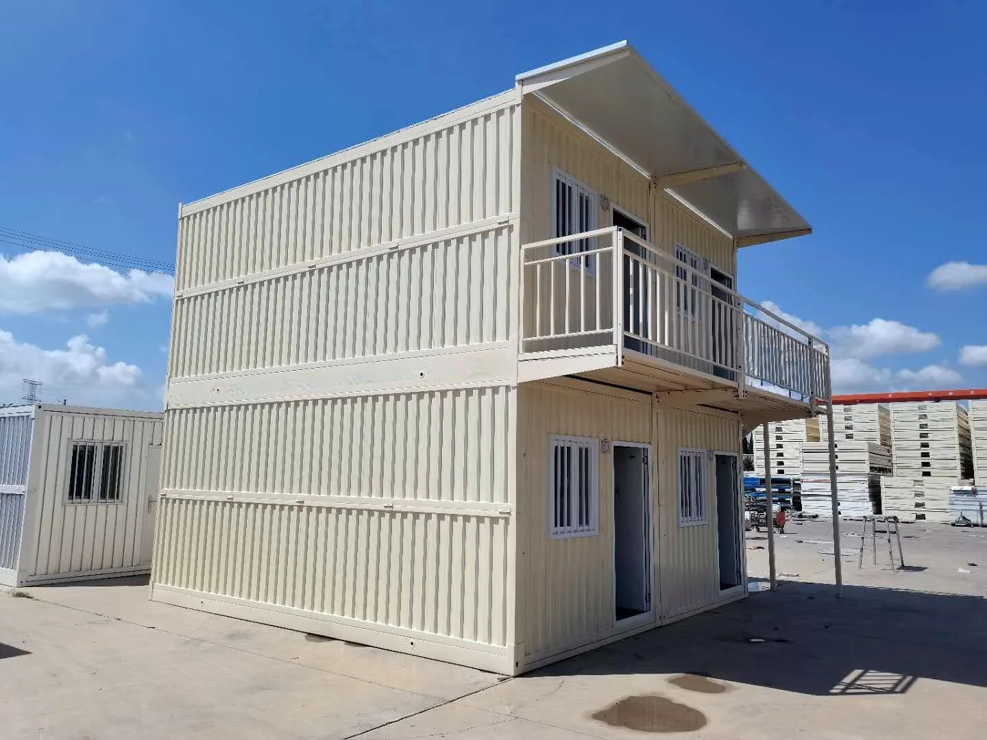 Two-storey folding container house module