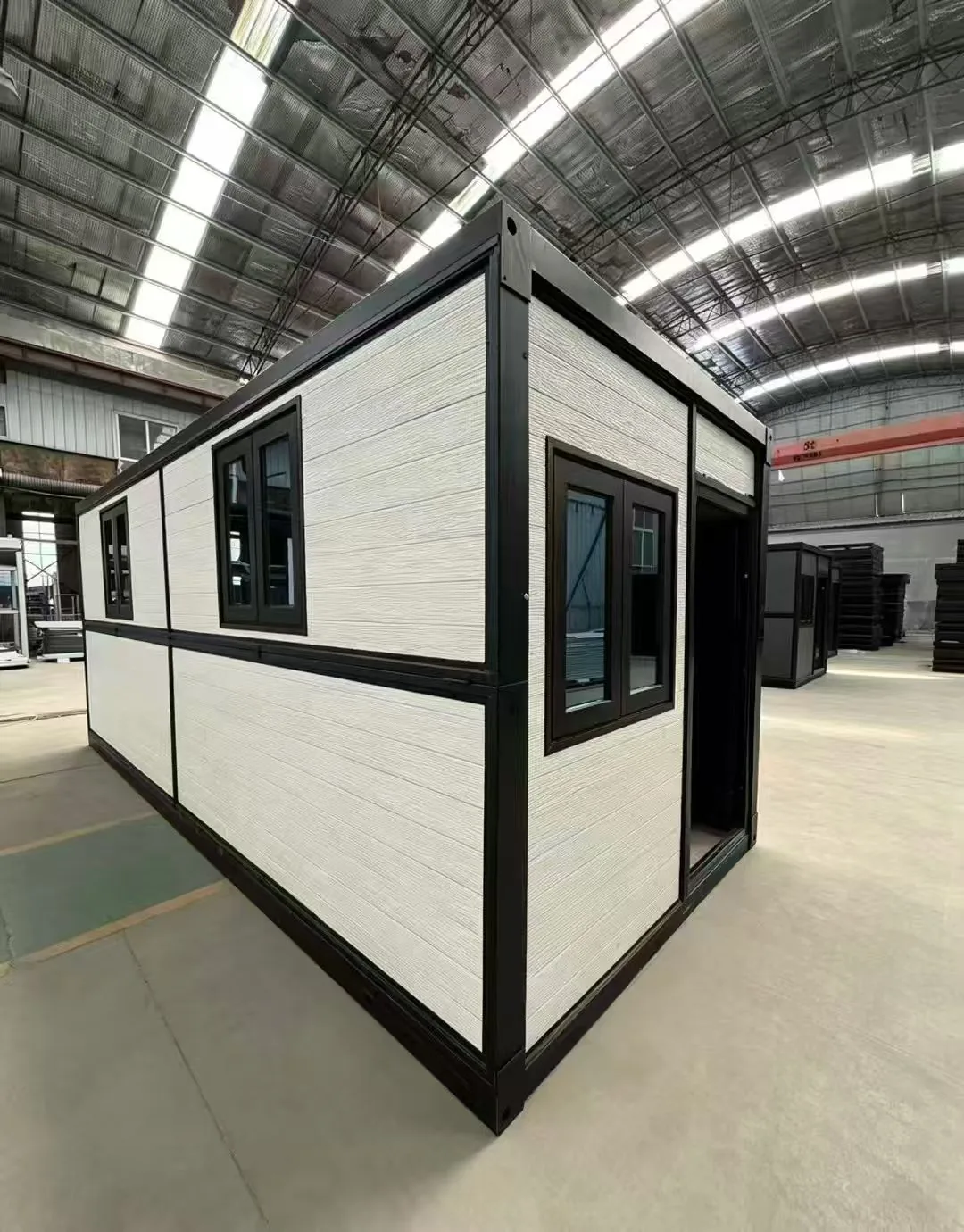 Folding container house white entry side unit