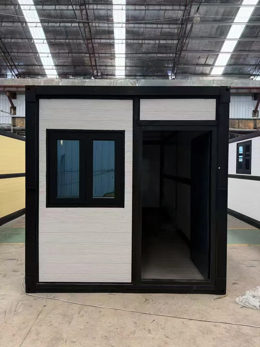 Folding container house white front entry unit