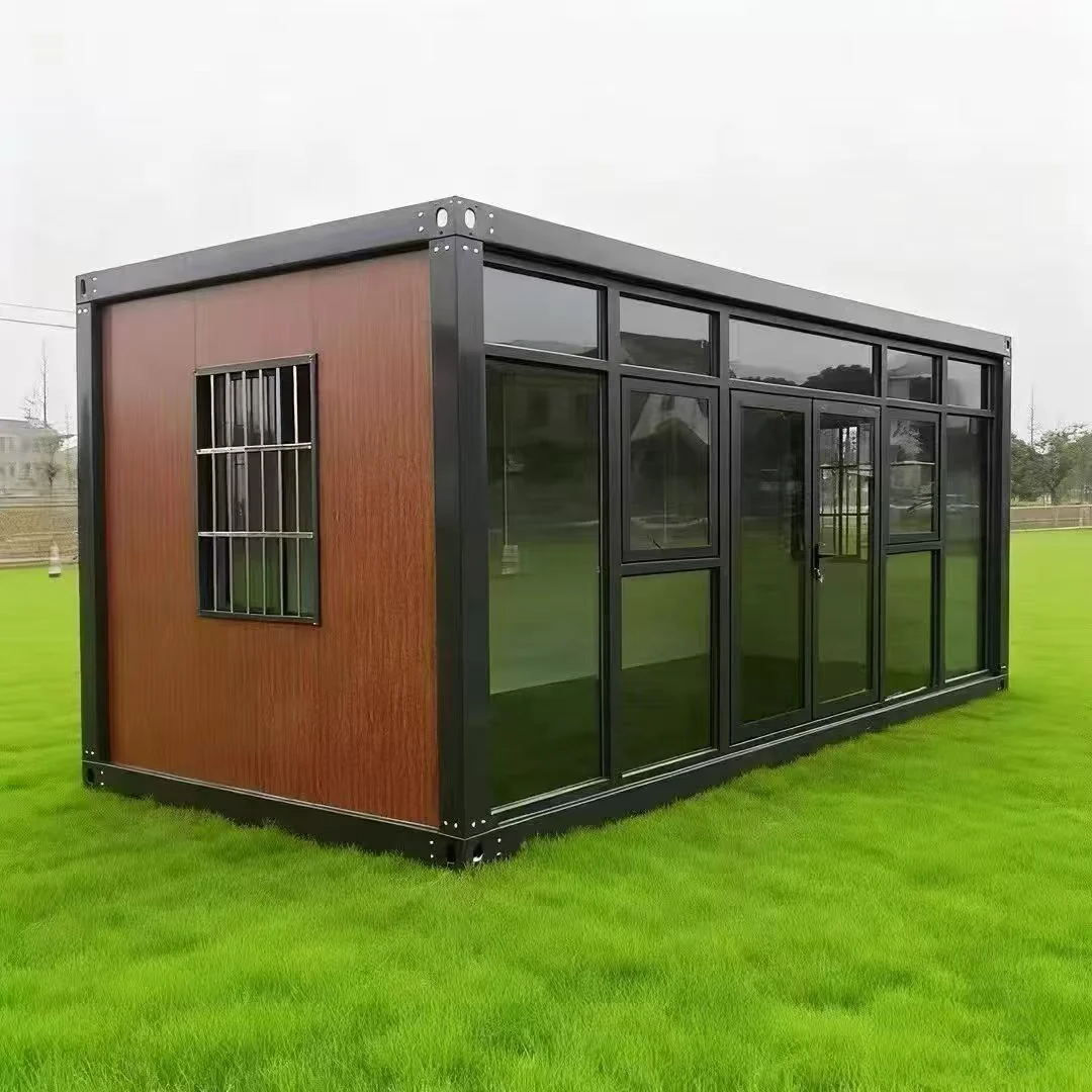 Quick assembly container house brown glass garden office