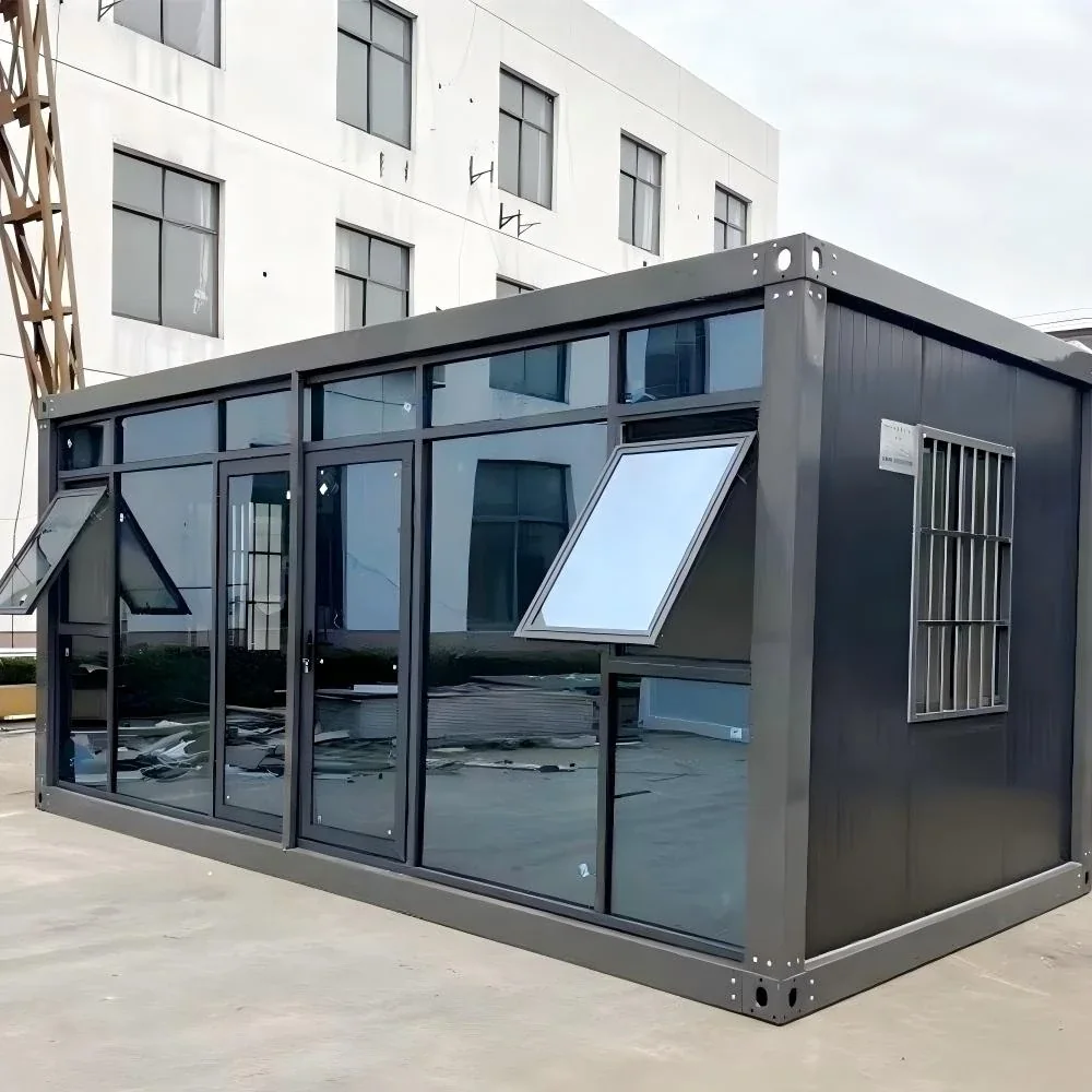 Dark glass-front quick assembly unit