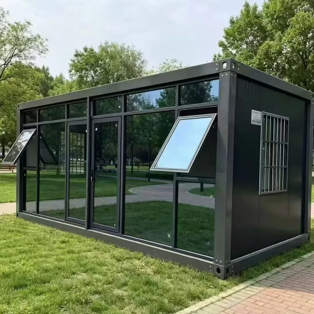 Quick assembly container house dark glass garden office