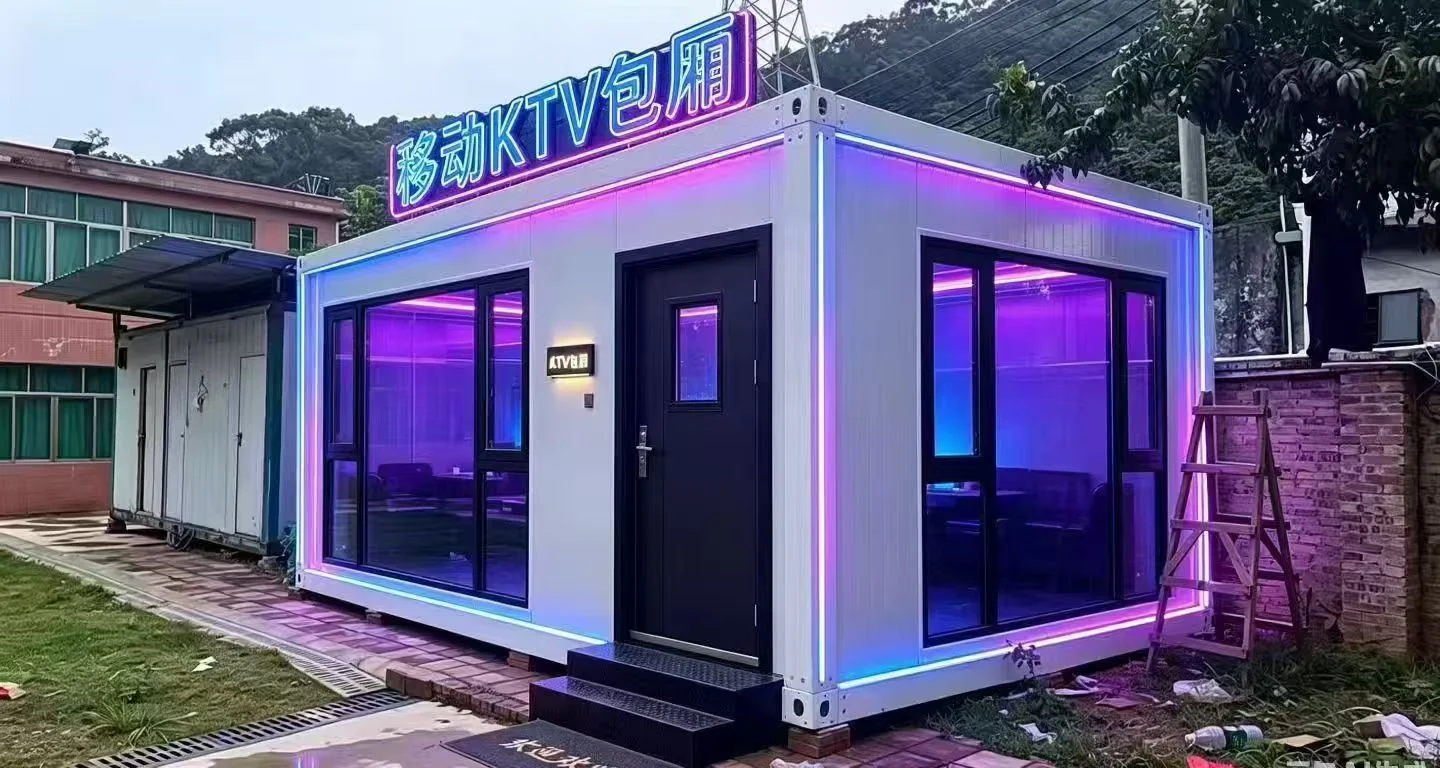 Quick assembly container house glass commercial shop unit