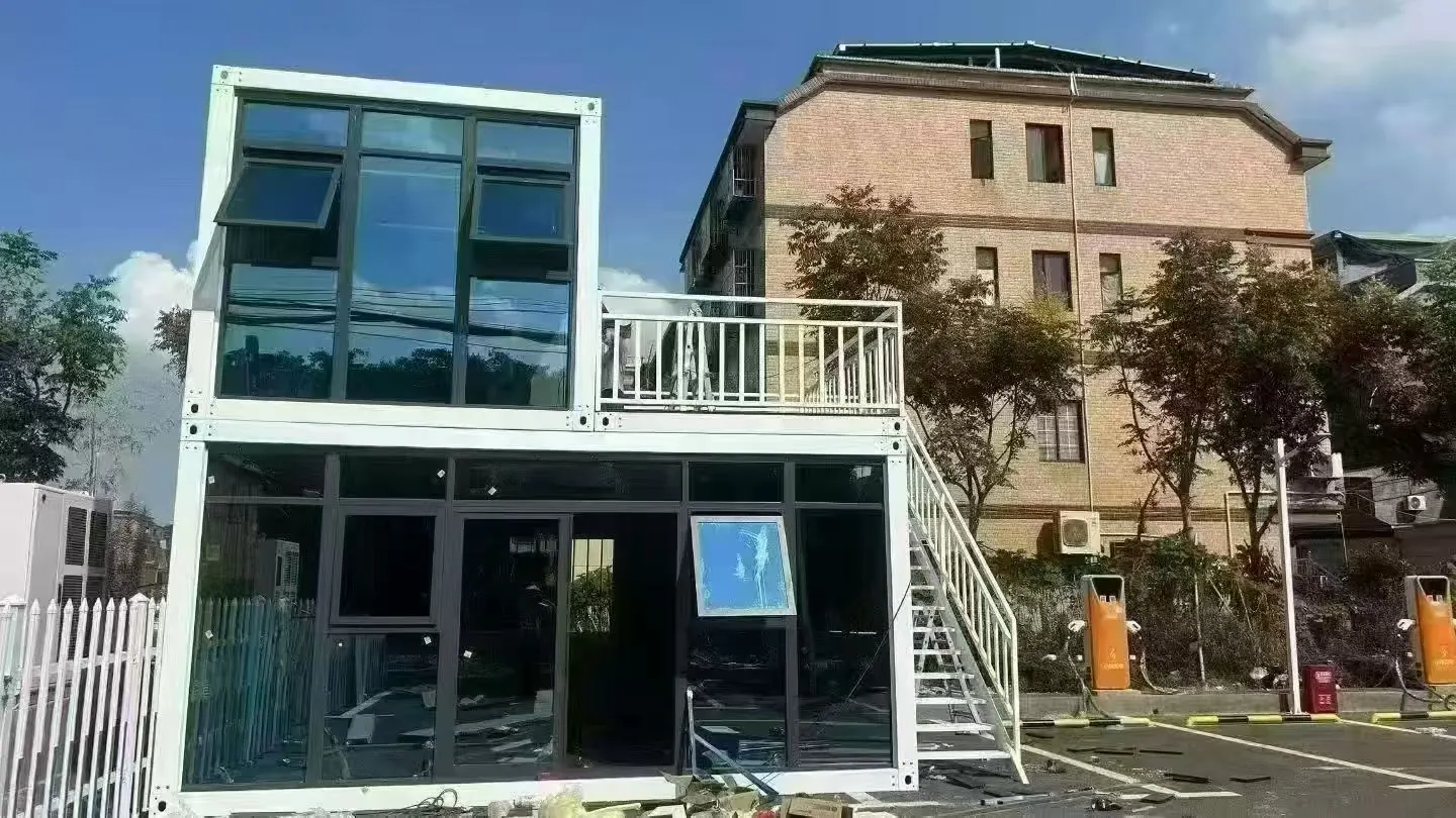 Two-storey glazed quick assembly office