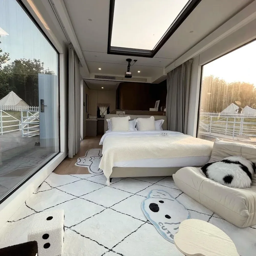Space capsule bedroom interior